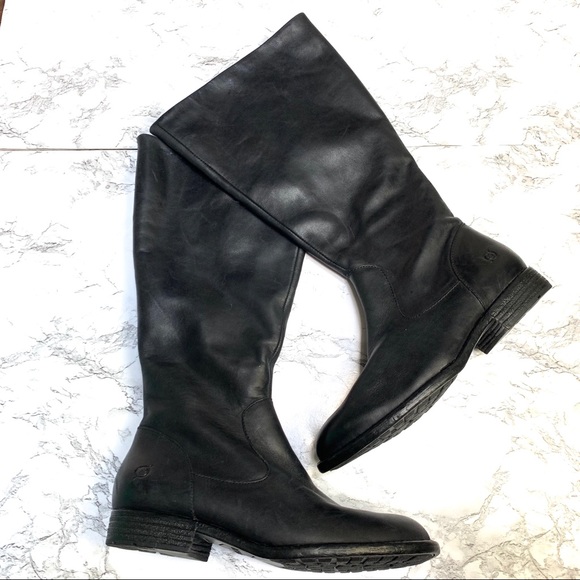 Born North Wide Calf Leather Riding Boot in Black - Picture 7 of 11